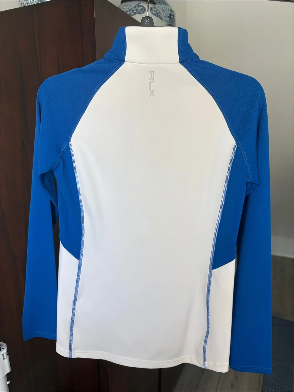 Ralph Lauren RLX White and Blue quarter zip SZ xs